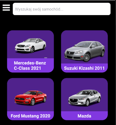 Screenshot of CarMinder Mobile App